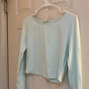 Mint Green Long Sleeve Crop Top